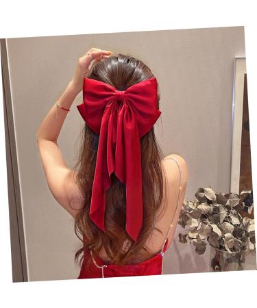 FRCOLOR Satin Ribbon Hairpin Large Cheer Hair Bows Hair Ribbon Hair Clips for Makeup Hair Bows for Teen Hair Barrettes Hair Clips Barrettes Giant Bow Metal Bow Tie Red Miss Headband - Buy Online on GoSupps.com