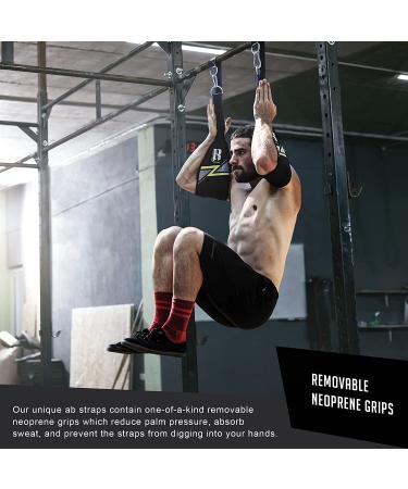 RIMSports Ab Straps for Pull Up Bar - Hanging Abdominal Workout Sling Straps - Black Pull Up Straps for Men & Women - Buy Online on GoSupps.com