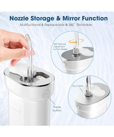 Portable Cordless Water Flosser with 5 Jet Tips - Rechargeable Dental Irrigator for Travel & Home - Mini White - Buy Online on GoSupps.com