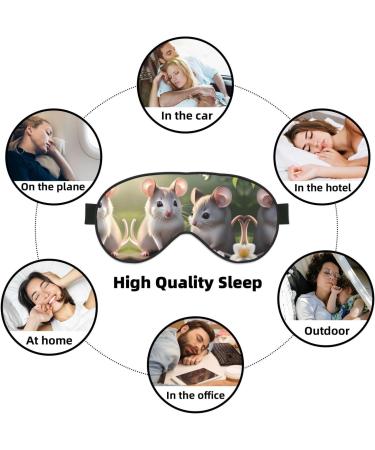 Mouse in Love Eye Mask - Soft Adjustable Sleep Mask for Men & Women | Comfortable Black Nighttime Eye Cover - Buy Online on GoSupps.com