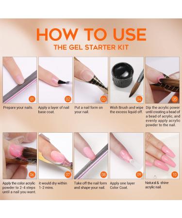 Modelones Acrylic Nail Kit - Acrylic Powder and Liquid Monomer with Nail Brush, Forms, 3 Colors - Perfect for Nail Extensions and 3D Manicures - Buy Online on GoSupps.com