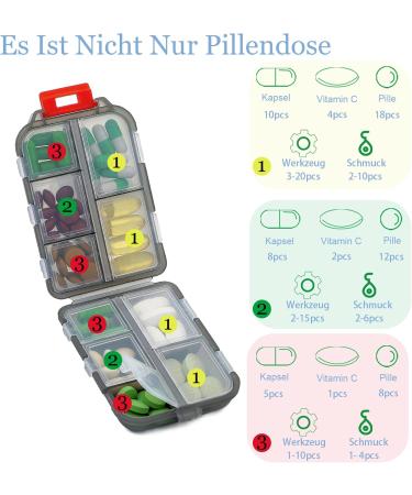 Muchengbao 4 Pack 7-Day Tablet Box | Easy to Open Pill Organizer with 10 Compartments - Handy Medication Management - Buy Online on GoSupps.com