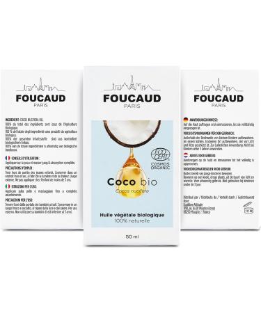 FOUCAUD | Coconut vegetable oil | Cocos nucifera | ORGANIC | 100% natural | Softening | Protective | Nourishes the hair fiber | 50 ml | French brand since 1946 - Buy Online on GoSupps.com