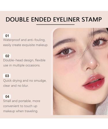 Eye End Stamp Double Tip Makeup Eye End Stamp Creamy Gel Stencil Precise Cosmetics Daily for Girlfriend Wife Beginners Mom Black - Buy Online on GoSupps.com