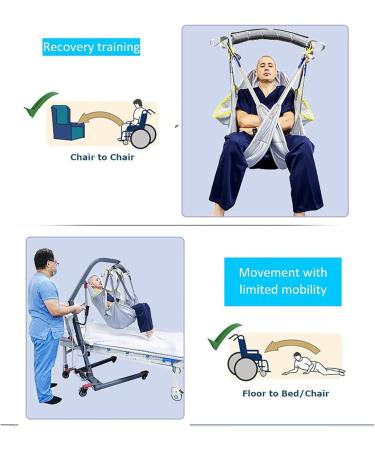 Transfer Silent Lift for Toileting & Bathing Aids - 507 lbs Capacity | Full-Body Divided Legs Padded Belts for Lumbar Support - Buy Online on GoSupps.com