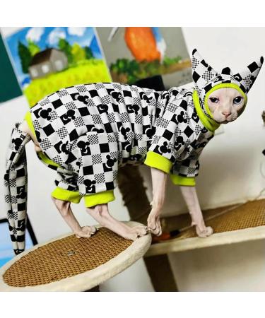 UOSIA Sphynx Hairless Cat High Elasticity Kitten Shirts with Hat&Tail Cover Warm Cat Clothes Cute Cat Pullover Jumpsuit for Cornish Rex Devon Rex Peterbald Hat Coat Tail Cover XL - Buy Online on GoSupps.com