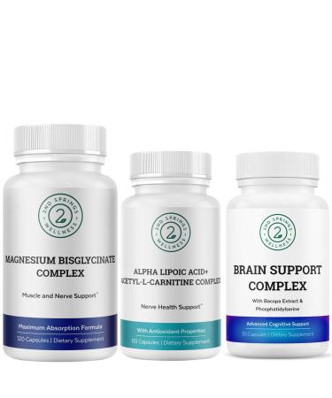 2nd Springs ALA & ALC Complex + Brain Support + Magnesium Bisglycinate Bundle | Energy Focus Memory Cognitive Support Nerve Health Calm & Daily Wellness