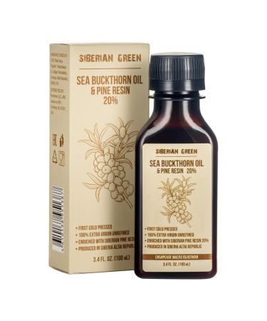 Siberian Sea Buckthorn Oil with Pine Cedar Resin Pure Natural 100% Extra Virgin Cold Pressed 100 ml