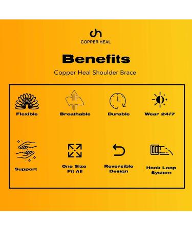 COPPER HEAL Shoulder Brace | Adjustable Compression Sleeve for Rotator Cuff | Men Women Support & Pain Relief - Buy Online on GoSupps.com