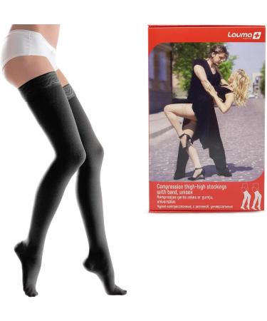 Buy Lauma Medical Compression Stockings 23-32 mmHg Class 2 - Lace Strips - XXL Black for Varicose Veins & Leg Swelling - International Shipping - Buy Online on GoSupps.com