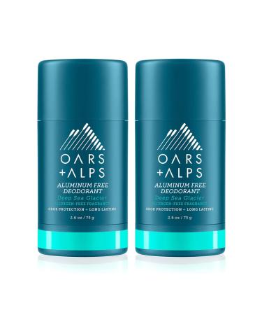 Oars + Alps Aluminum Free Deodorant for Men and Women Dermatologist Tested and for Sensitive Skin Vegan Deep Sea Glacier 2 Pack 2.6 Oz Each 2ct - Deep Sea Glacier