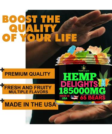 Hemp Gummies Bears Relax-Premium Hemp Gummy Bears, Fresh Fruity, Made in USA, Natural Hempoil Infused, Sleep, Back, Knees-65 Fresh Bears FRUITY BEARS - Buy Online on GoSupps.com