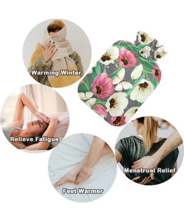 Naanle Tulip Flowers Heat Bottle - 2L Transparent Hot Water Bottle for Warm & Cold Therapy | Large Hot Water Bottle for Pain Relief - Buy Online on GoSupps.com