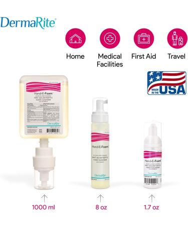 Hand-E-Foam Alcohol Free Hand Sanitizer Pump - Moisturizing Foam with Vitamin E 8 oz | No Rinse Non-Drying Antiseptic Cleanser - Ideal for International Shipping - Buy Online on GoSupps.com