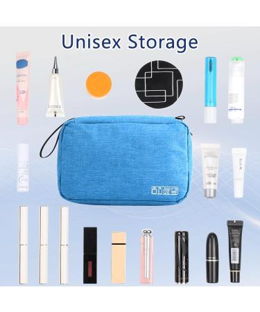 Januts Hanging Travel Toiletry Bag - Waterproof Makeup Organizer for Women & Men - Multifunctional Cosmetic Case with 2 Drawstring Bags - Sky Blue - Buy Online on GoSupps.com