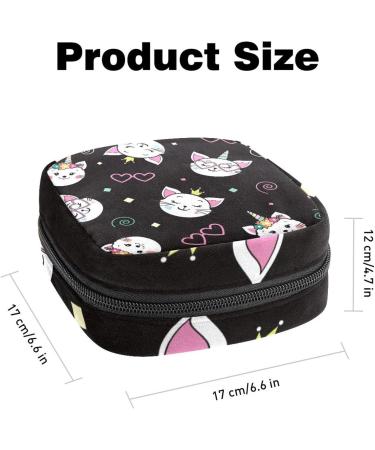 Portable Cat Unicorn Heart Glasses Sanitary Napkin Storage Bag for Women & Teens - Menstrual Cup Holder - Buy Online on GoSupps.com