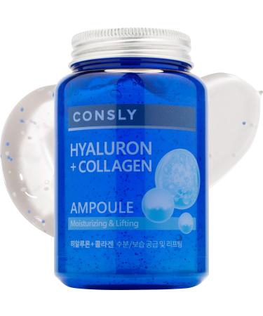 CONSLY Hyaluronic Acid & Collagen All-In-One Ampoule | Intense Hydration Gel Serum | Supersize 3-in-1 Toner Essence Serum | For All Skin Types | 250 ml / 8.45 fl oz