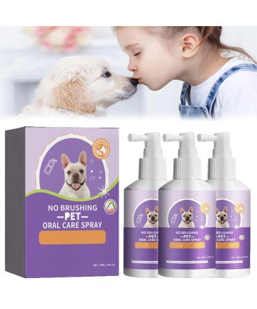 Sofenthiss - Sofenthiss Teeth Cleaning Spray for Dogs & Cats Dog Teeth Cleaning Spray Pet Oral Spray Clean Teeth Pet Breath Freshener Spray No Brushing Pet Oral Care Spray (3Pcs)