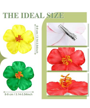 Hibiscus Flower Hair Clip Set - 45 Pcs Foam Hawaiian Flowers for Bridal Wedding, Beach Party Decorations - Color Assorted Women's Hair Clips 3.15-3.54 Inch - Buy Online on GoSupps.com