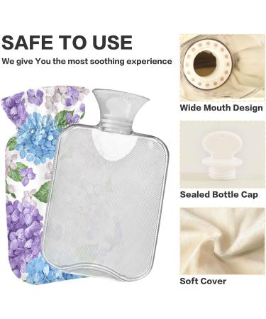 NAANLE 2L Hot Water Bottle with Hortanges Flower - Large Water Bottle for Menstrual Cramps & Pain Relief | Heat & Cold Therapy - Buy Online on GoSupps.com