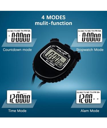 Sports Stopwatch Set - Digital Timers with Countdown Alarm, Large Display, Waterproof Design - Ideal for Coaches, Referees, and Kids - Pack of 4 - Buy Online on GoSupps.com