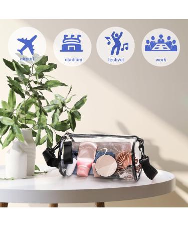 Zenfun Clear Shoulder Bags - 3 Pack Transparent Wallets Stadium Approved PVC Bags for Sports Concerts Festivals Events & Hiking - Adjustable Straps Black - Buy Online on GoSupps.com