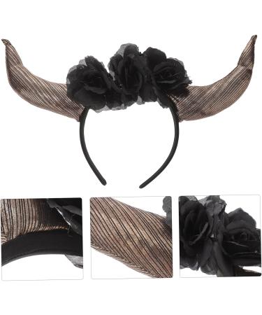 MAGICLULU Day of The Dead Headband Butterfly Lamp Shade Body Wash Mittens Skull Headpiece Girls Headband Black Horns Horn Headband with Flowers Cosplay Horns Cloth Halloween 33X20X5CM Black - Buy Online on GoSupps.com