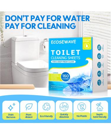 Eco-Friendly Toilet Bowl Cleaner Sheets - 160 Cleans Lemon Scent Plastic-Free Septic Safe - Perfect for Apartments Dorms & Vanlife - Buy Online on GoSupps.com