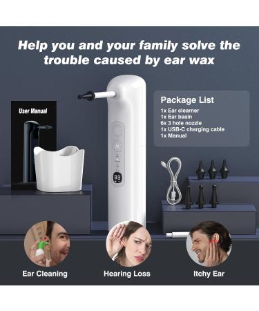 HassoKon Electric Ear Wax Removal Kit - 4 Modes, 6 Tips, Efficient Ear Cleaning for Adults & Kids - Buy Online on GoSupps.com