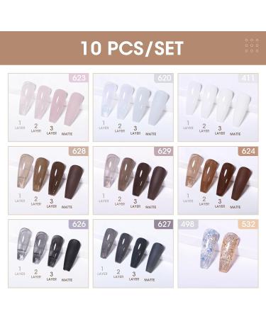Gellen Gel Nail Polish Kit with UV Light - Gel Nail Polish Starter Kit 36W Nail Lamp & Gel Base Top Coat Black White Nude Jelly Gel Polish 10 Classic Colors Nail Art Gel Kit Manicure Set - Buy Online on GoSupps.com