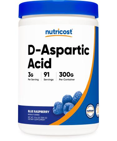 Nutricost D-Aspartic Acid (DAA) Powder - Blue Raspberry - 300 Grams