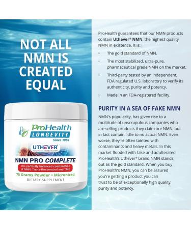 ProHealth Longevity Ultimate NMN Pro Complete 75g - 3-in-1 Formula with Uthever Ultra-Pure NMN to Boost NAD+ - 2.64oz - Buy Online on GoSupps.com