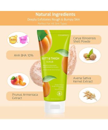 Cosmpro Butt Exfoliating Scrub - KP Bump Eraser for Bikini Area | AHA, BHA, Natural Ingredients | Prevents Acne & Razor Bumps - Buy Online on GoSupps.com