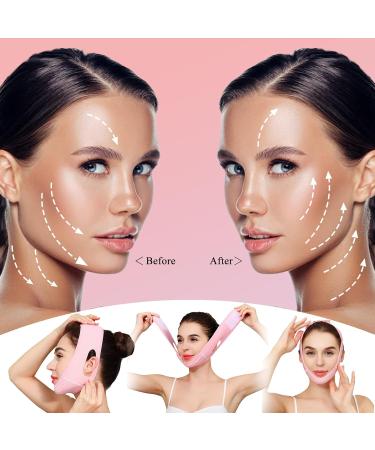 3 in 1 Reusable Double Chin Eliminator | V Line Lifting Chin Strap & Mask for Women - Pink - Buy Online on GoSupps.com