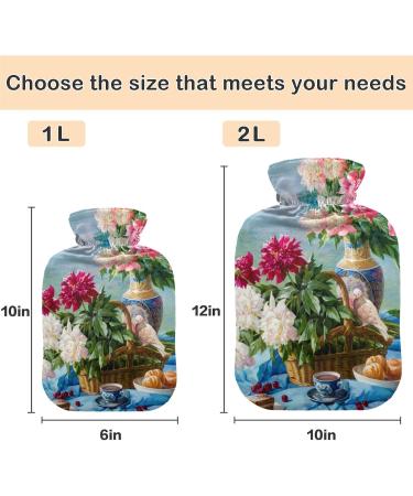 Buy Naanle Bird & Flowers Oil Painting Heat Bottle - 2L Large Hand/Foot Warmer for Pain Relief & Cold Therapy - International Shipping Available - Buy Online on GoSupps.com