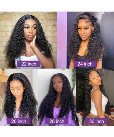 22 Inch Water Wave Lace Front Human Hair Wig 180% Density | HD Transparent Lace Frontal Wig for Women | Wet and Wavy Glueless Pre Plucked Wig - Buy Online on GoSupps.com
