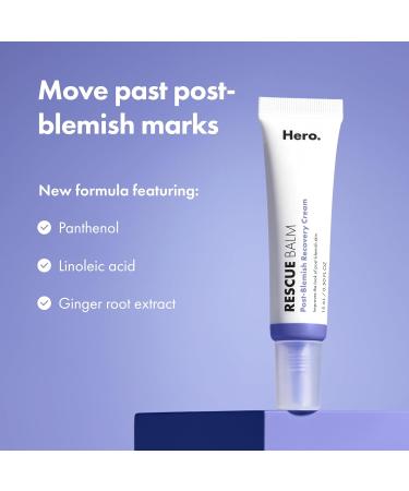 Hero Cosmetics Rescue Balm (New Formula)-The Post-Blemish Cream to Boost Hydration and Improve the Look of Post-Blemish Marks. Derm-Tested. New Formula. Won t Clog Pores. 15mL - Buy Online on GoSupps.com
