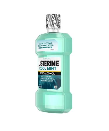 Listerine Zero Alcohol Mouthwash 500ml - Cool Mint Flavor | Alcohol-Free Oral Care for Bad Breath - Buy Online on GoSupps.com