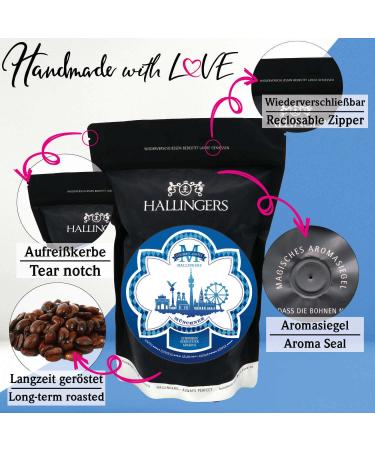 Hallingers No.M - Munich Gourmet Coffee | 500g Gently Roasted | Perfect Mother's Day & Father's Day Gift | New Home Anniversary Congratulations - Buy Online on GoSupps.com