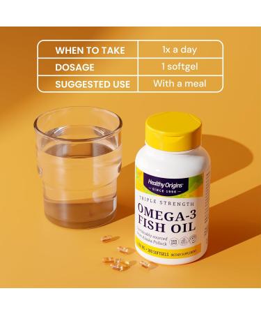 Healthy Origins Triple Strength Omega 3 Fish Oil 1250mg from Wild Alaska Pollock with DHA EPA & Omega 3s Gluten-Free Non-GMO 180 Softgels - Buy Online on GoSupps.com