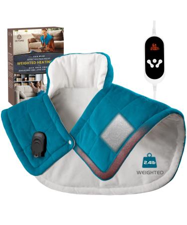 Weighted Heating Pad for Neck and Shoulders- 2.4lb Electric Neck Heating Pads for Neck Cramps Pain Relief  Heat Pads with 6 Heating Levels  4 Auto-Off  Gifts for Women Men Mom Dad  22x22 22x22 Blue - Buy Online on GoSupps.com