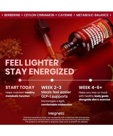 Berberine with Ceylon Cinnamon & Cayenne Pepper Liquid Drops with Turmeric & Bitter Melon Digestive & Immune Support Boost GLP-1 2 fl oz Nature - Buy Online on GoSupps.com