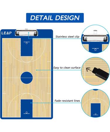 LEAP Coach Board Clipboard Premium Tactical Double-Sided Coach Marker Board with Full & Half Court Dry Erase Marker Board for Basketball Baseball Football Soccer Hockey Lacrosse & Volleyball Coahces Basketball Clipboard - Buy Online on GoSupps.com