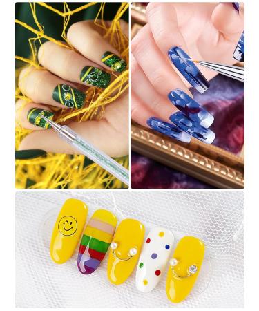 5 Pieces Nail Art Liner Brush & Dotting Pen Set - Ebanku Acrylic Nail Art Tools for Perfect Nail Design - Buy Online on GoSupps.com