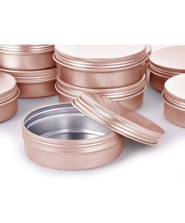 20 Pcs Rose Gold 0.5-Ounce Aluminum Tin Jars - Refillable Containers for Cosmetic, Lip Balm, Cream - 15 ml Screw Lid Round Tin Bottles - Buy Online on GoSupps.com