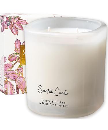 PROFIKLA Candles Gifts for Women Jasmine Scented Candles with Soy Wax 55 Hours Burning Time 220g Large Candles Gift for Birthday Mum Lover Friend Fresh Jasmine