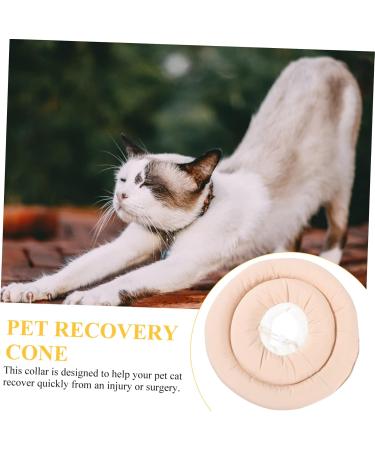 CORHAD Elizabeth Circle Cats Cone Puppy Collars Neck Cone The Waterproof Cloth is Filled with Pp Cotton S Beige - Buy Online on GoSupps.com