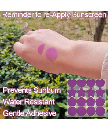 16 Patch - Detection Test Stickers UV Sticker Waterproof Sunscreen Patches | Testing Color Changing Stickers For Beach Swimming For Summer Beach Kids & Adults (Transparent Purple) - Buy Online on GoSupps.com