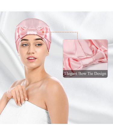 Kenllas 22-Momme 100% Mulberry-Silk Bonnet | Natural Pure Silk Sleep Cap for Women | Curly Hair Care Cover (Pink - Double Layer) - Buy Online on GoSupps.com