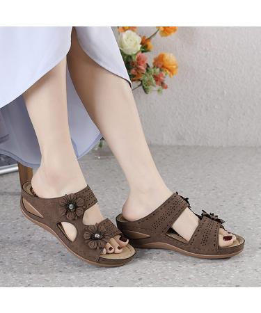 JWSVBF Orthotic Sandals for Women - Bunion Boho Open Toe Flowers Beach Foot Massage Slippers - Comfortable Walking Orthopedic Sandals for 2023 Summer Fashion - Buy Online on GoSupps.com